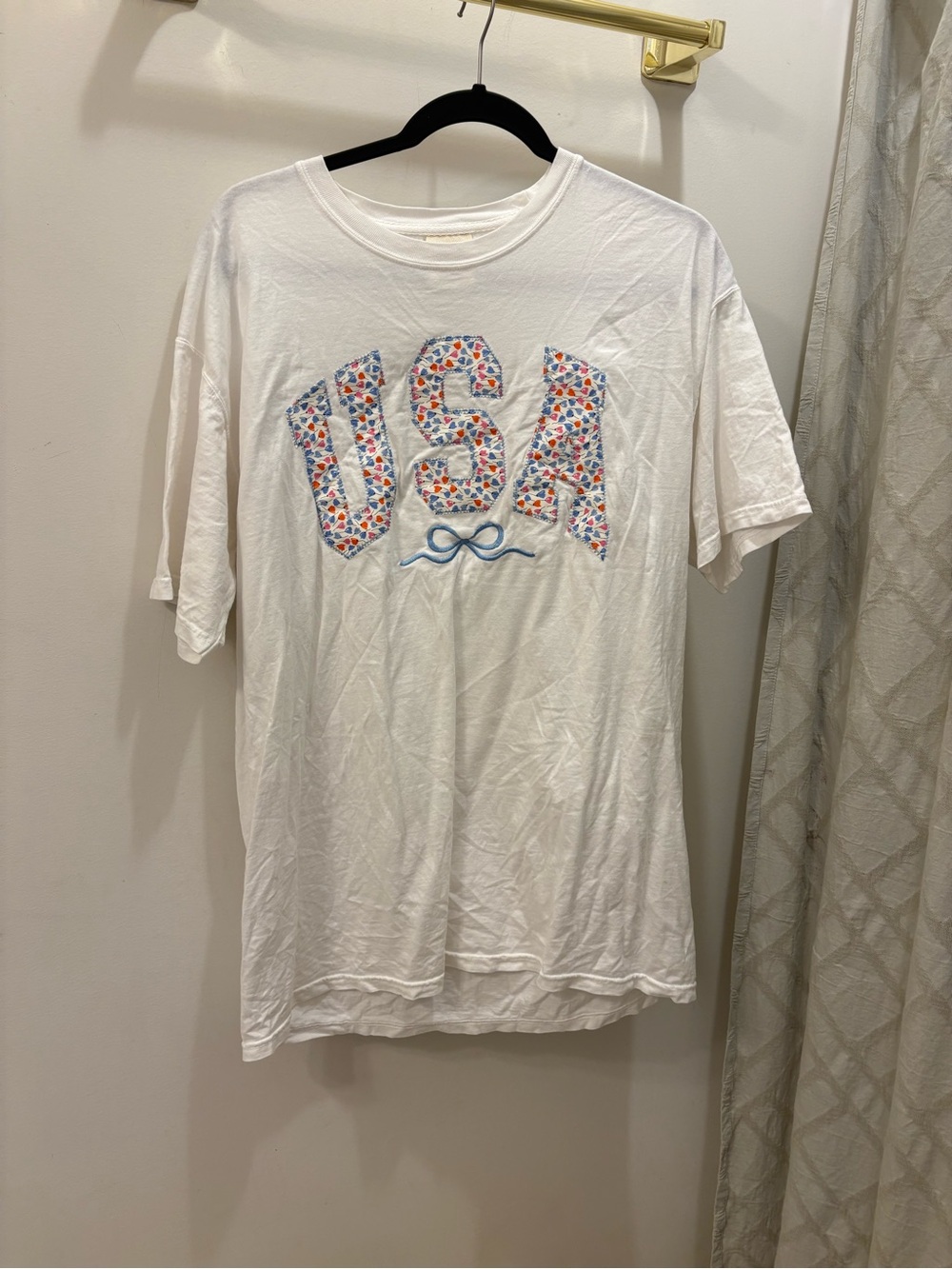 Etsy USA Embroidered Bow TShirt